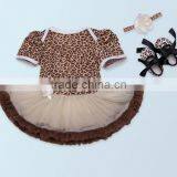 2017 3PCS Baby Sets Leopard Printing Romper, Romper+ Headband+one Pair of Shoes thumbnail-1