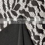 Fashion Lace Dress Designs Black Hot Sexy Photos Mini Dress Crepe Paneled Lace Dress thumbnail-5