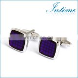 Simple Check Cuff link 3 Colors Square Men Shirt Cufflinks