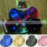 LPH-0071A Flashing Light up Fedora Hat Flashing LED Party Hat thumbnail-1