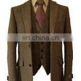 Brown And Blue Checked Luxury Wool Tweed Blazer Men Fashion New thumbnail-6