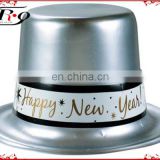 Happy New Years Plastic Silver Top Hat