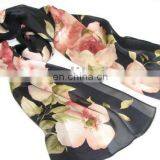 best seller ladies' kerchief, floral printing fashion long polyester scarf for ladies