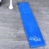 Wholesale Blue Hand Towel Velvet Pile Golf Towels With Clip thumbnail-3