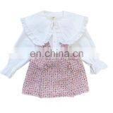 Girl's Suit Big Collar Baby Shirt With Woolen Vest Skirt thumbnail-4