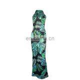 Large Size Women's Sleeveless Floral Chiffon Printed Sexy Dress thumbnail-6