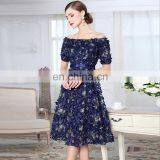 LAITE D2145 High Quality Women Sequin Embroidery One-shoulder Casual Dress Evening Birthday Dress for Women thumbnail-1