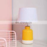 China Direct Sale Matte Yellow Indoor Lighting Office Hotel Ceramic Lamp With Linen Lampshade thumbnail-2