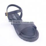Snake Print Upper Low Heel Ladies Buckle Strap Sandals pu Sole Material Wholesale thumbnail-2