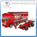Mini Qute F1 Flame Racing Car Motorcycle Kart Truck Action Figure Plastic Model Building Block Brick Educational Toy NO.26703