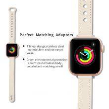 Luxury 14mm Slim Leather Watch Bands for Apple Watch Series 6 SE 5 4 3 2 1 Women Fashion Wrist Strap for IWatch thumbnail-5