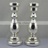 European Family Silver Plated Glass Candlestick