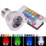 3W E27 Color Changing Rgb Spot Light Bulb With 300LM+Wireless Remote Contrel