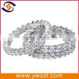 Three Sterling Silver Jewelry and Cubic Zirconia Stacking All-Around Wedding Bands thumbnail-1