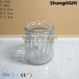 Ribbed With Cap 100ml Glass Candle Jar Cheap thumbnail-1