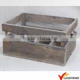 BSCI Farmhouse Rustic Wood Wine Bottle Crate