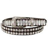 Crystal Studded Snake Print Fashion Belt thumbnail-1