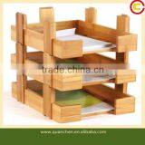 Stackable Three Layers Bamboo Office File Rack thumbnail-1