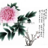 Wholesale Wall Art Decoration Handmade Modern Painting of Flower for lucky