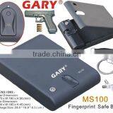 Wholesale- MS100 Micro Vault Portable Fingerprint Biometric Mini Pistol Gun Safe Box