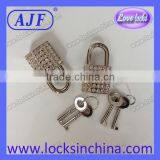Nice Rhinestone Padlock for Jewel Case With Square Shape or Heart Shape Lock thumbnail-4