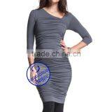 Custom Three Quarter Sleeve Plain Pregnant Women Maternity Dresses thumbnail-2