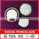 Fine Black Color 18pcs Round Dinnerware Set