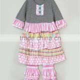 Wholesale Childrens Cotton Orange Chevron Thanksgiving Baby Girls Boutique Clothing thumbnail-5