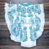 Large Round Beach Towel With Tassels thumbnail-1