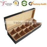 Wooden 12 compartments tea box custom tea storage box