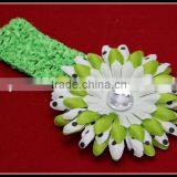 Baby Lovely Crochet Headband With Fabric Flower thumbnail-1
