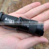 Hot Sale Rushed Camp Mini Led Flashlight Torch 7w 2000lm Cree q5 Adjustable Focus Zoom Light Lamp Free Shipping Wholesale Quality Choice thumbnail-2