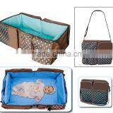 Polyester With Dot Printing Foldable Travel Diaper Bags/ Baby Travel Cot Quality Choice thumbnail-6
