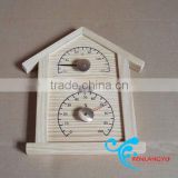 Wooden cabin thermometer and hygrometer