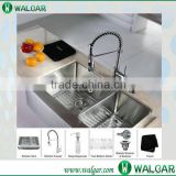 Standard apron double hand made bowl stainless steel kitchen sink
