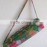 Satchel Shoulder Bag Hippie Embroidery Yoga Bag Kantha Yoga Bag Unisex Shoulder Bag Traditional Yoga Mat Bag Indian Ethnic Bag thumbnail-1