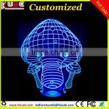Customized Design 3D LED Night Light/mushroom Design 3D Acrylic Lamp With Colorful