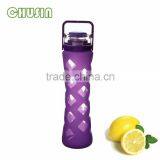 Heat-resistant Glass Water Bottle With Fancy Silicone Sleeve and Unique Design thumbnail-4