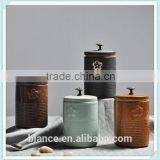 Tobacco Ceramic Jar in Cigarette Container Design With Lid thumbnail-1