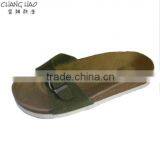 2016 New Style Women Cork Slipper Navy Green Yark Wool With Hasps Fashion Cork Slipper