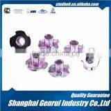 Zinc Plated Steel Furniture Tee Nuts With 4 Prongs