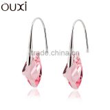 2015 OUXI pink crystal cube earring 20765