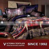 Modern City Pattern Reactive Printed Microfiber 4pcs Full Bedding Home Textiles Sets thumbnail-1