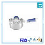 Small Deep Saucepan With Glass Lid & Colorful Silicon