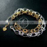 19cm 14K Light Gold Plated Brass Faceted Rhombic Link Fashion DIY Bracelet Supplies 1900072 thumbnail-5
