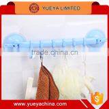 Eco-Friendly Plastic Towel Rack Suction Cup 6 Hooks Bathroom Kitchen Holder Sucker thumbnail-1