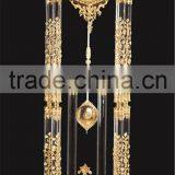 Luxury Italy Style Antique 24K Gold Plated Bronze Mounted Floor Clock, Decorated Pendulum Clock, Crystal & Marble Clock thumbnail-5