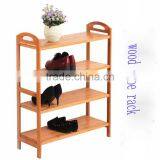 Manufacturer Portable Wooden Shoe Rack Stackable Bamboo Pine Paulownia Shoe Rack With 3 Layer thumbnail-1