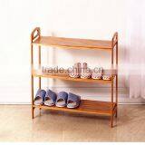 Manufacturer Portable Wooden Shoe Rack Stackable Bamboo Pine Paulownia Shoe Rack With 3 Layer thumbnail-4