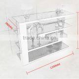 2016 Latest Modern Style Functional Tempered Glass Shoe Rack With Stainless Steel Frame For Home Use thumbnail-4